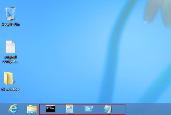 windows 8 응용 프로그램 작업 표시줄