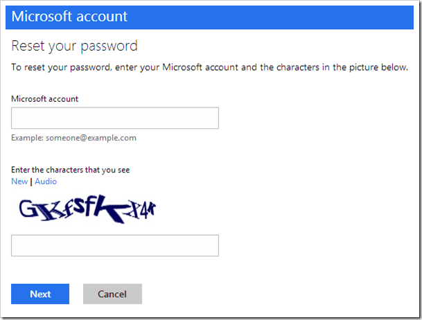 windows 8 password well-known . error