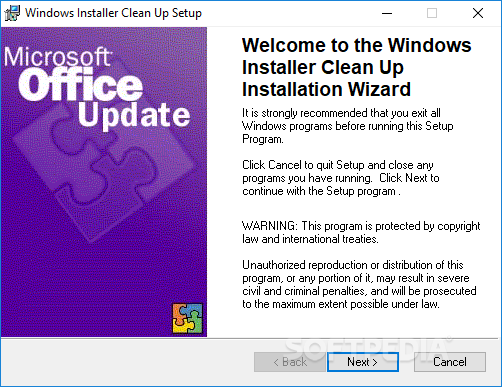 instalación de la utilidad de limpieza de la compañía de Windows msicuu2 exe