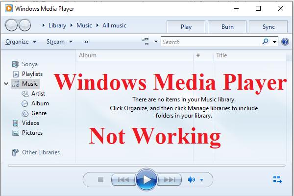 Windows Media Player 12 svarar inte riktigt i Windows 7