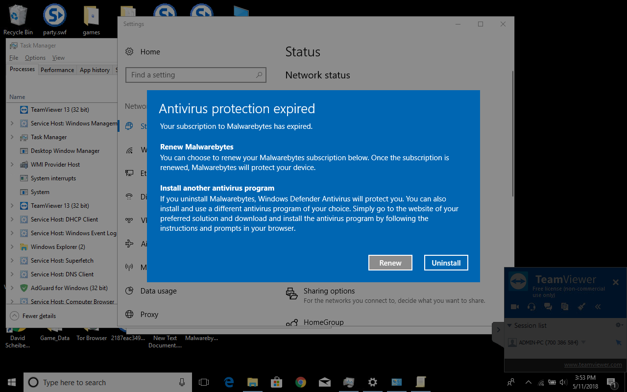 essai de protection antivirus des alertes de sécurité Windows