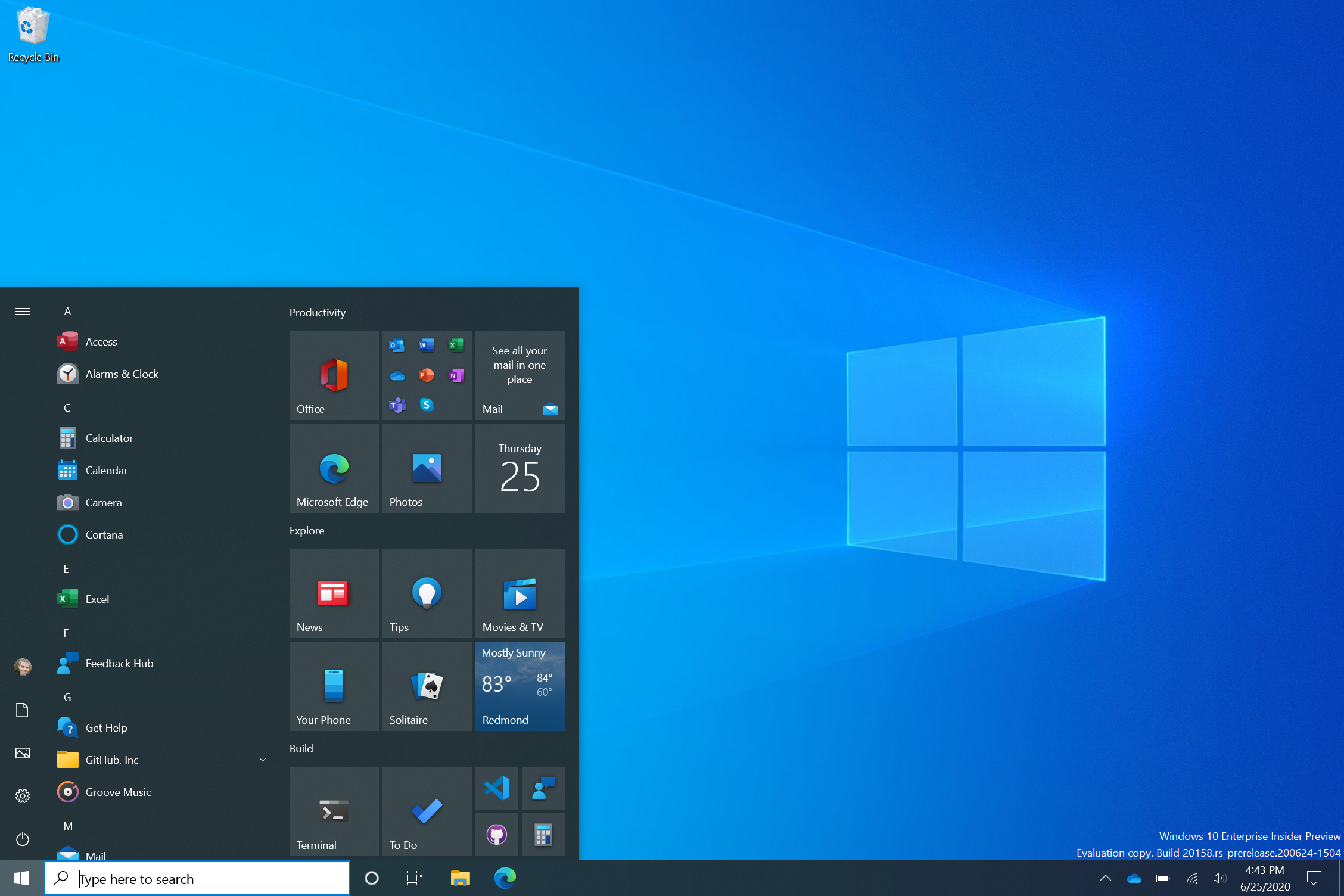 obrazy menu startowego systemu Windows