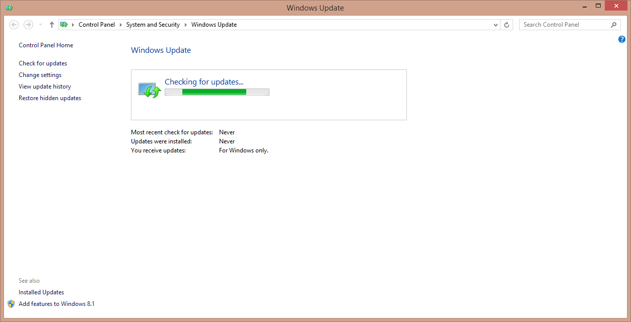 l'aggiornamento di Windows non viene trasferito su Windows 8