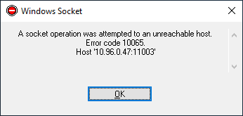 winsock error area code 10065