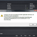 I Have A Problem With The Crash Dump Of The FM 2011 Application Error