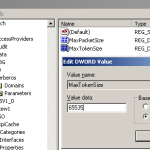 maxtokensize-regedit