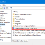 The Best Way To Fix Group Policy Is By Removing Items From Control Panel