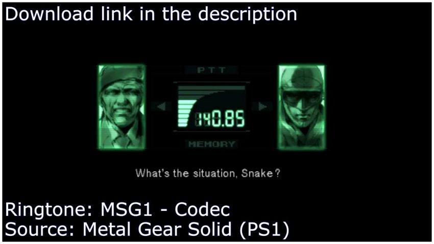 Solución de tono de llamada solid snake codec mp3 - Windows Diary