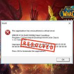 The Easiest Way To Fix Wow Fatal Error 134 Is To Be Unable To Read The File.