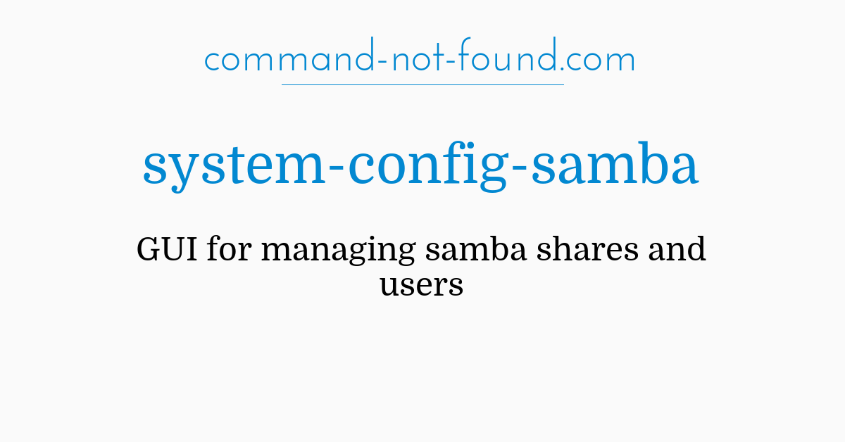 system-config-samba-not-found