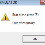Microsoft Visual Basic 7 런타임 오류 메모리 부족 문제 해결 단계