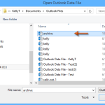 Решение при восстановлении заархивированных файлов в Outlook 2010
