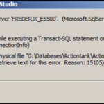 Lösningar Angående SQL Server Error 5120 Attach Database
